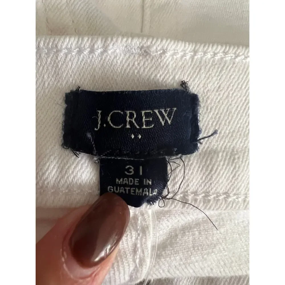 NWT J. Crew Women's Classic Fit Denim Rolled Hem Cut-Off Shorts White Size 31